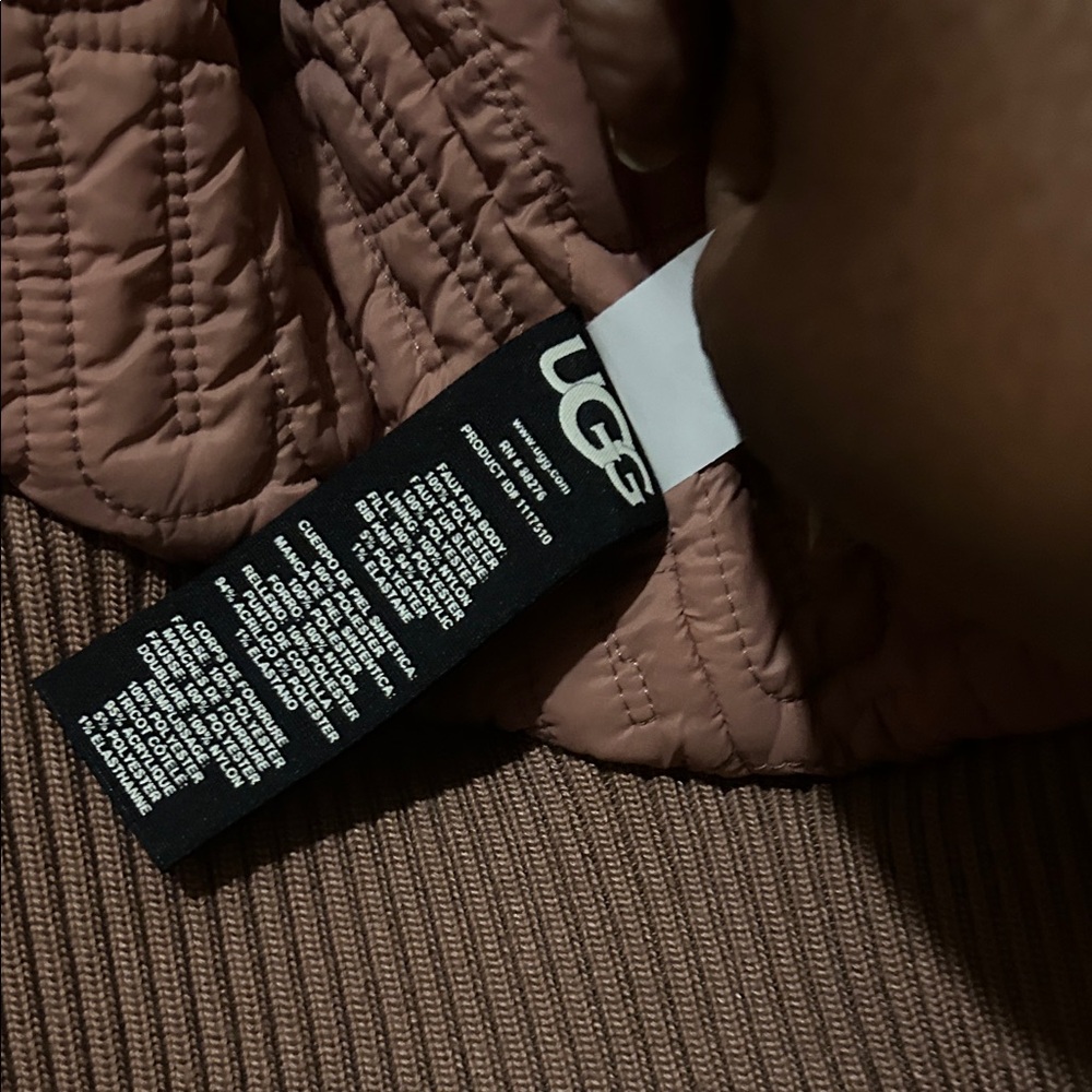 UGG Mauve pink  and Caramel Sherpa Jacket Sz M - Picture 6 of 6